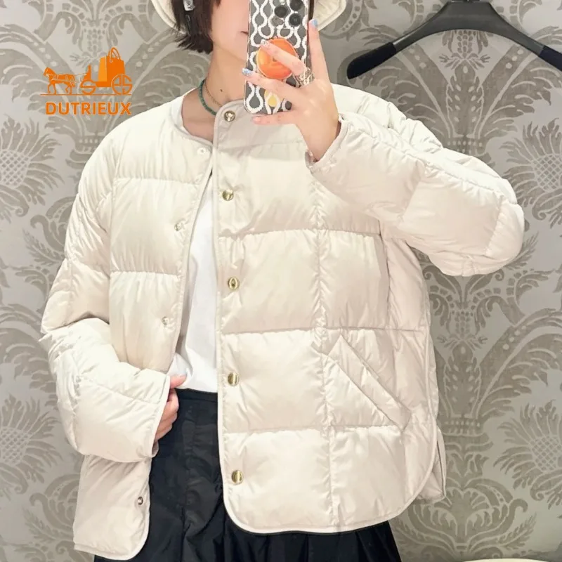 2025 Winter New Women's Daily Casual Short Down Jacket, 90% White Goose Down Filling, Simple and Fashionable Warm Coat for Women