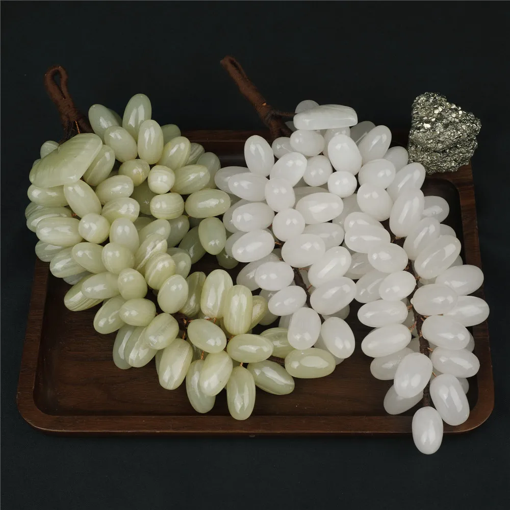 

100PCS/String Natural Marble Grape Natural Stones Grape Shape Home Decoration Table Decor North Europe Style Stones