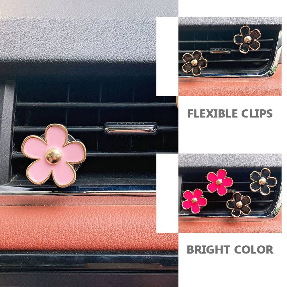 Clips de fragancia para coche, difusor ambientador, decoración de aleación, accesorios de ventilación de flores, regalos de uso seguro, elegantes, 6 uds.