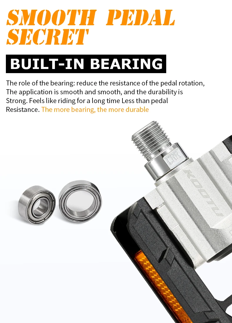 KOOTU Bicycle pedals Aluminum alloy material is strong and durable Folding pedals Universal bicycle pedals sealed bearings