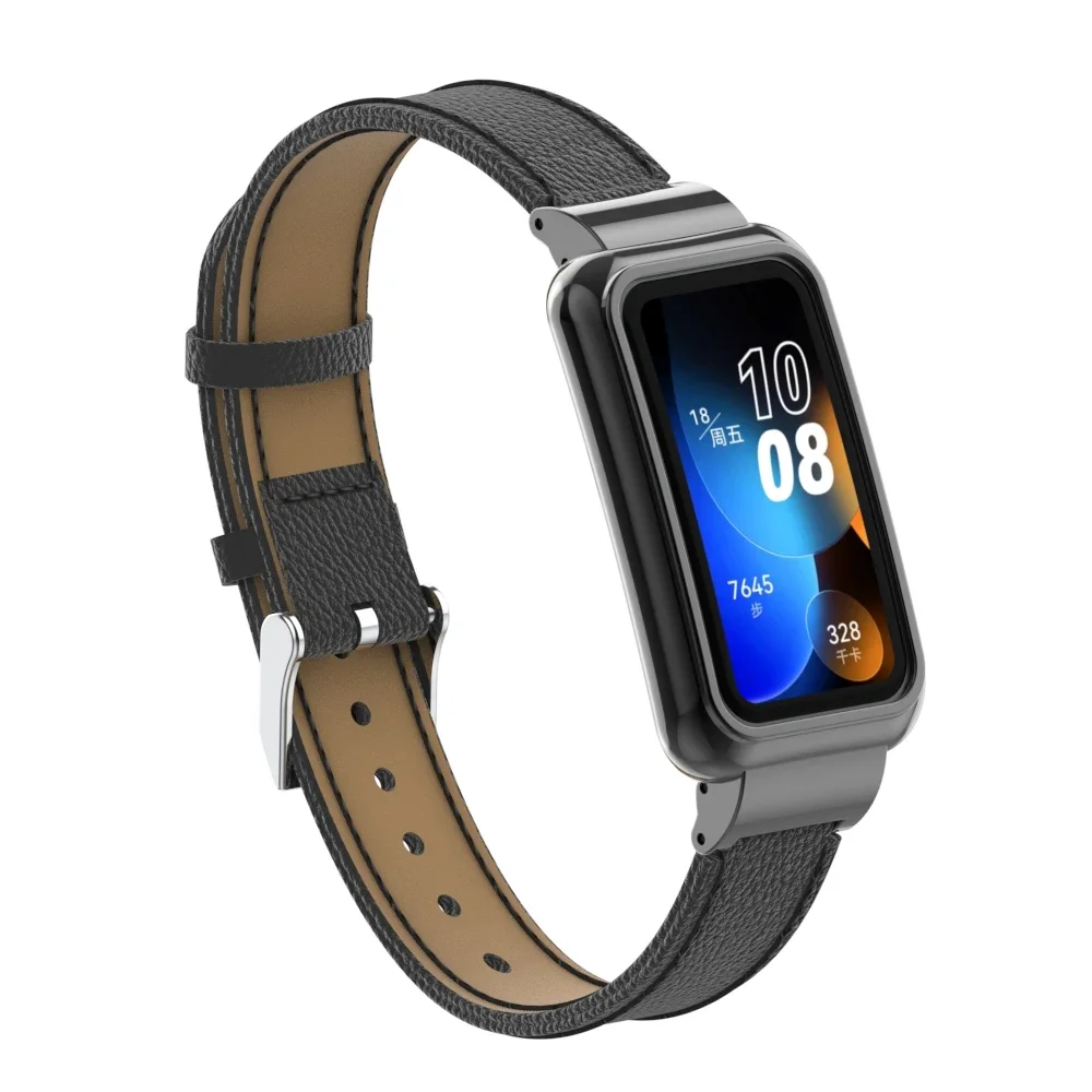 Milanese nadaje siฤ do Huawei Band 7 & 8, Milanese pasek magnetyczny, skรณrzany pasek, metalowa obudowa dla Huawei Band 87 pasek zastฤpczy