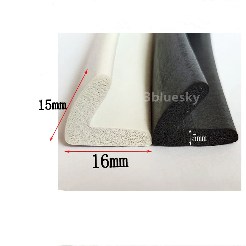 Custom EPDM Foam Rubber Angle Corner Protecor Edge Encloser Shield Collision Avoidance Gasket V Strip 15x16mm Black White