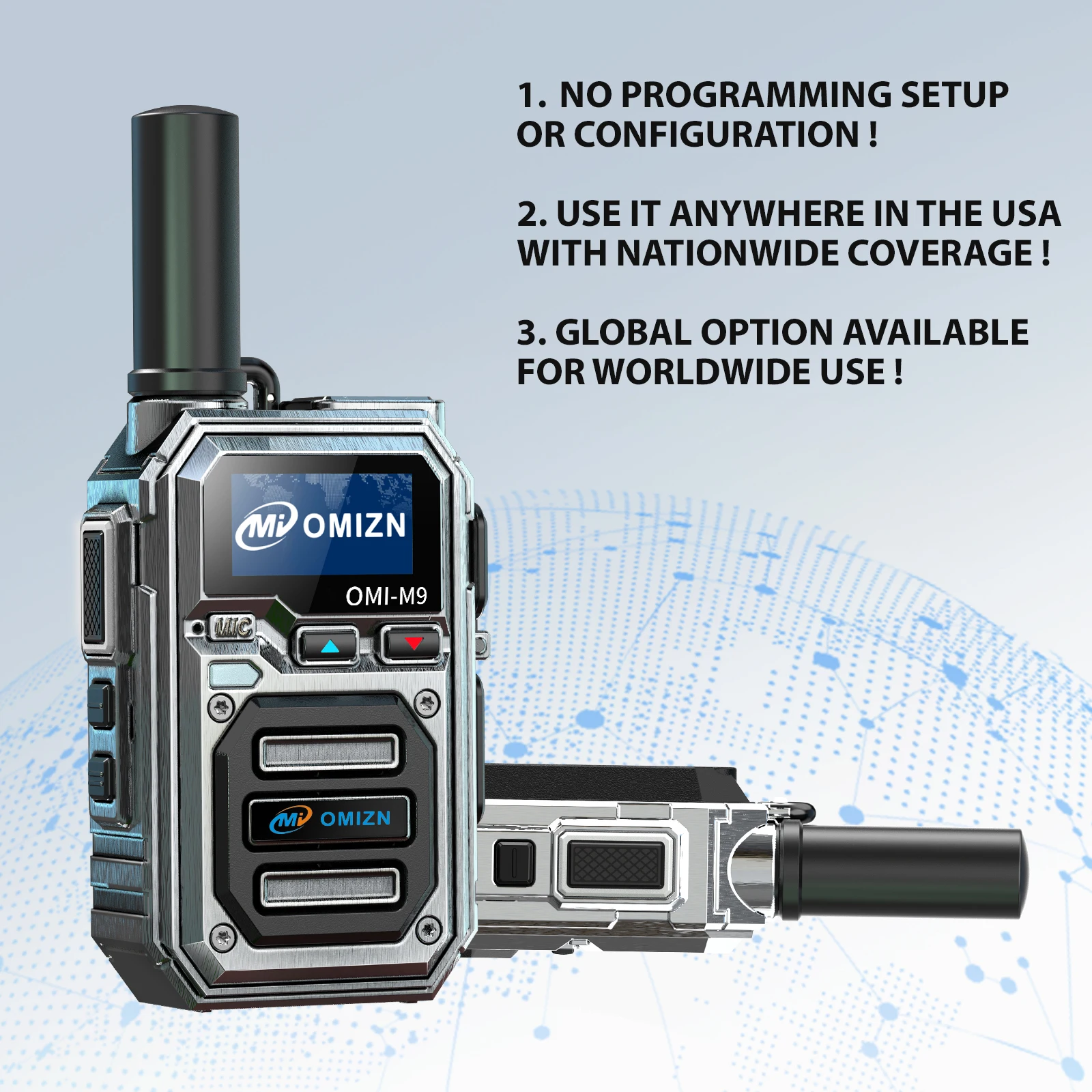 OMIZN Walkie Talkie Professional 4G Radio Network Radio Long Range Metal Walkie Talkies Mini Mode Analog Hiking and Camping M9