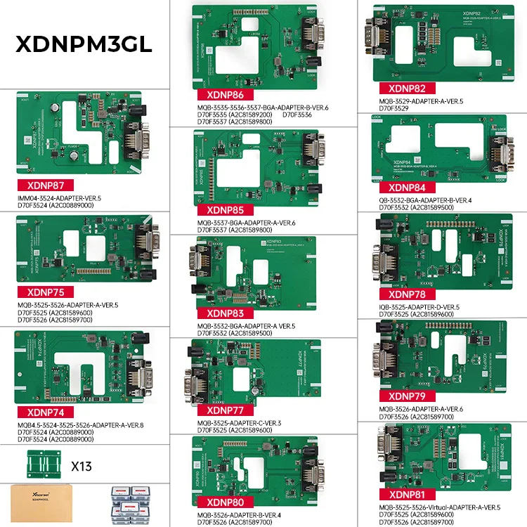 Xhorse MQB48 for VVDI PROG and Key Tool Plus Pad No Disassembly No Soldering 13 Full Set Adapters XDNPM3GL