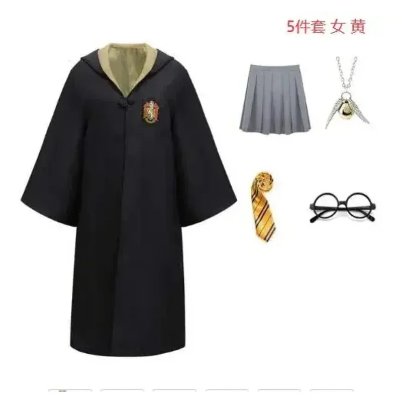 2025 A Hot Sale Halloween cloak scarf Slytherin Ravenclaw Hufflepuff Robe Cosplay potter Costume for Kids Adults New B