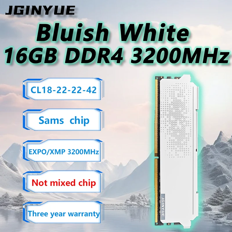 

Оперативная память JGINYUE DDR4 3200 МГц 16 ГБ/32 ГБ CL18-22-22-42 для материнских плат AM4/LGA1700, для игр и домашнего использования
