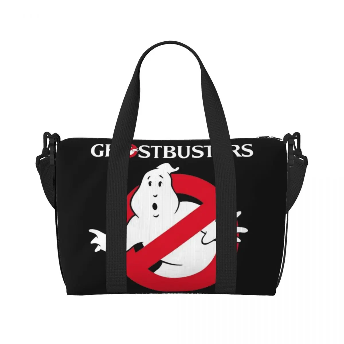 Custom Ghostbusters Logo Tote Bag Women Big Capacity Cartoon Comedy Film Gym Beach Travel Bags