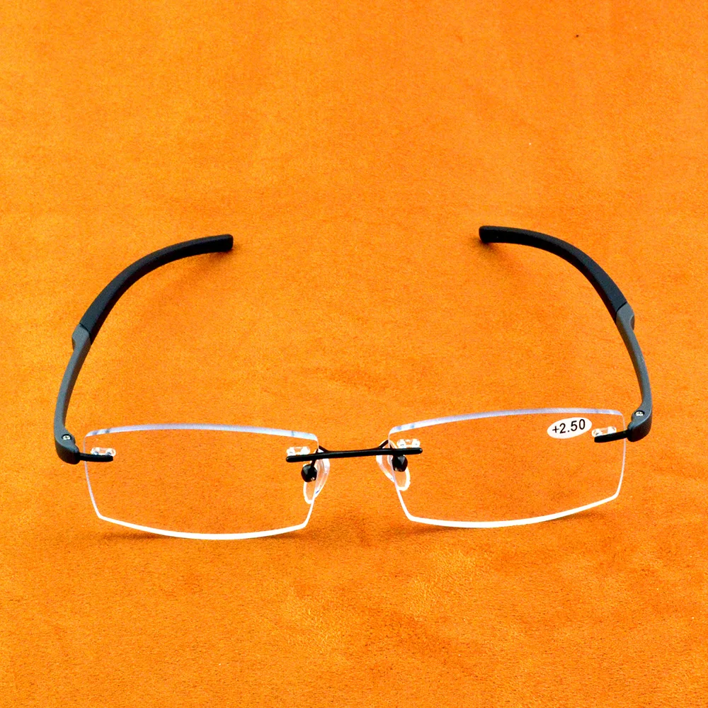 Gafas de lectura rectangulares para hombre y mujer, lentes de lectura de lujo con revestimiento multicapa, corte de diamante Simple, sin marco, de + 0,75 a + 4