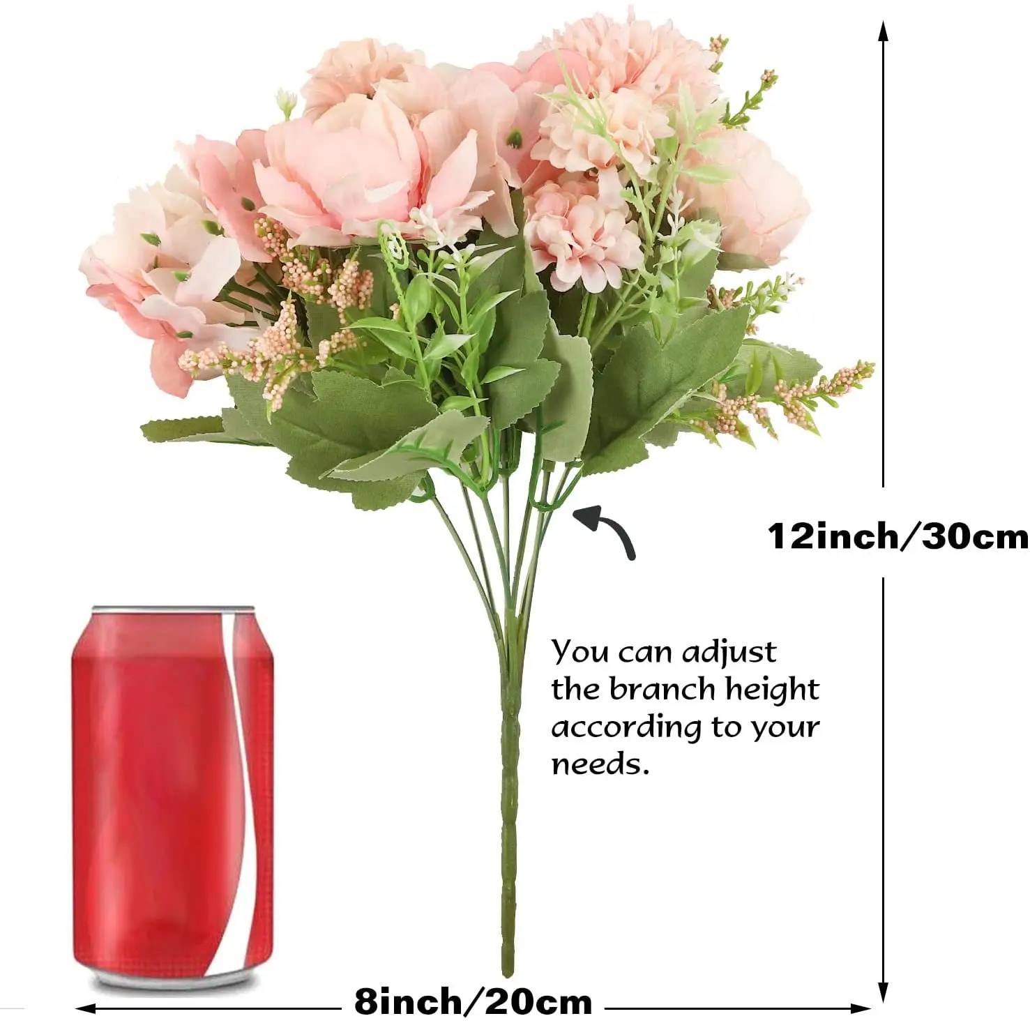 Artificial Flowers Silk Hydrangea Faux Camellia Bouquet Flowers for Wedding Bouquet Centerpieces Flower Arrangements Decorations