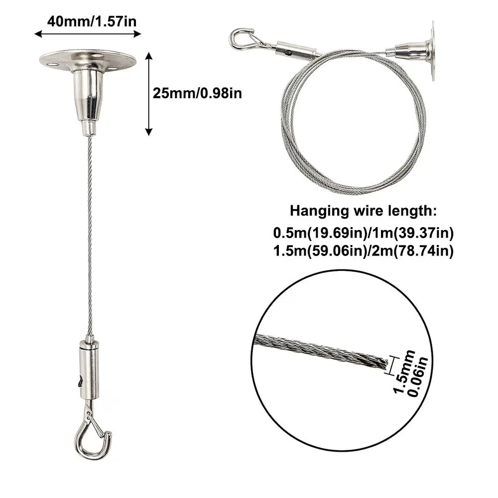 حبل سلكي من الفولاذ المقاوم للصدأ عالي الجودة قابل للتعديل مع قفل تعليق الحبل القابل للسحب