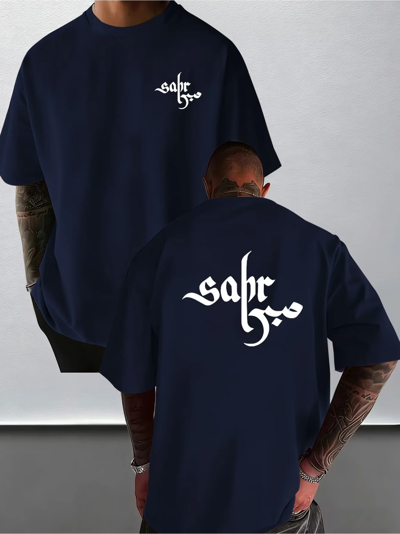 Streetwear Vintage Y2K Mode Sabr Buchstaben Ästhetisches Grafik-T-Shirt für Männer und Frauen Übergroßes Punk Hip-Hop Gothic Hipster T-Shirt – Detail 5