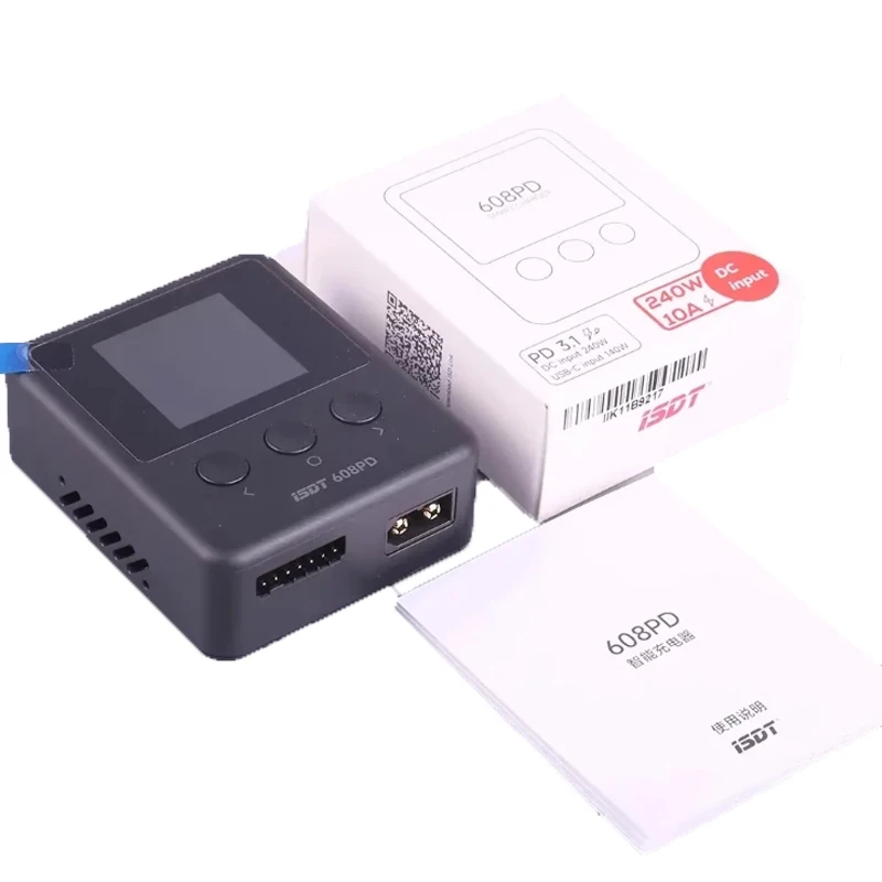 ISDT 608PD DC 240W PD3.110A/140W USB-C 5A Smart Digital Charger RC Batteries Types for /LiFe/LiPo, LiHv 1-6S/Pb 1-12S/NiMH 1-16S