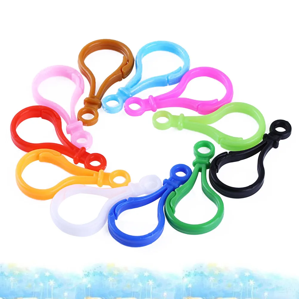 

100 шт. пластиковых застежек-карабинов конфетных цветов для изготовления украшений, брелоков, поделок своими руками, для использования в помещении и на улице
