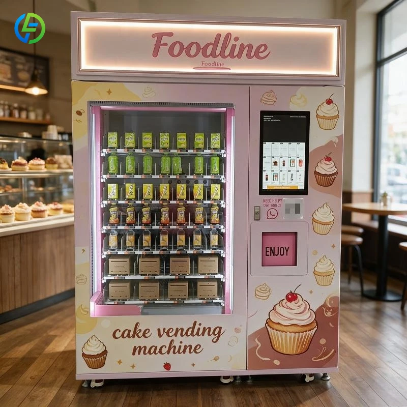 New XY Axis Elevator Slim Body Big Capacity Baked Cake Muffin Cupcake Smart Vending Machine for Sale FL Customized