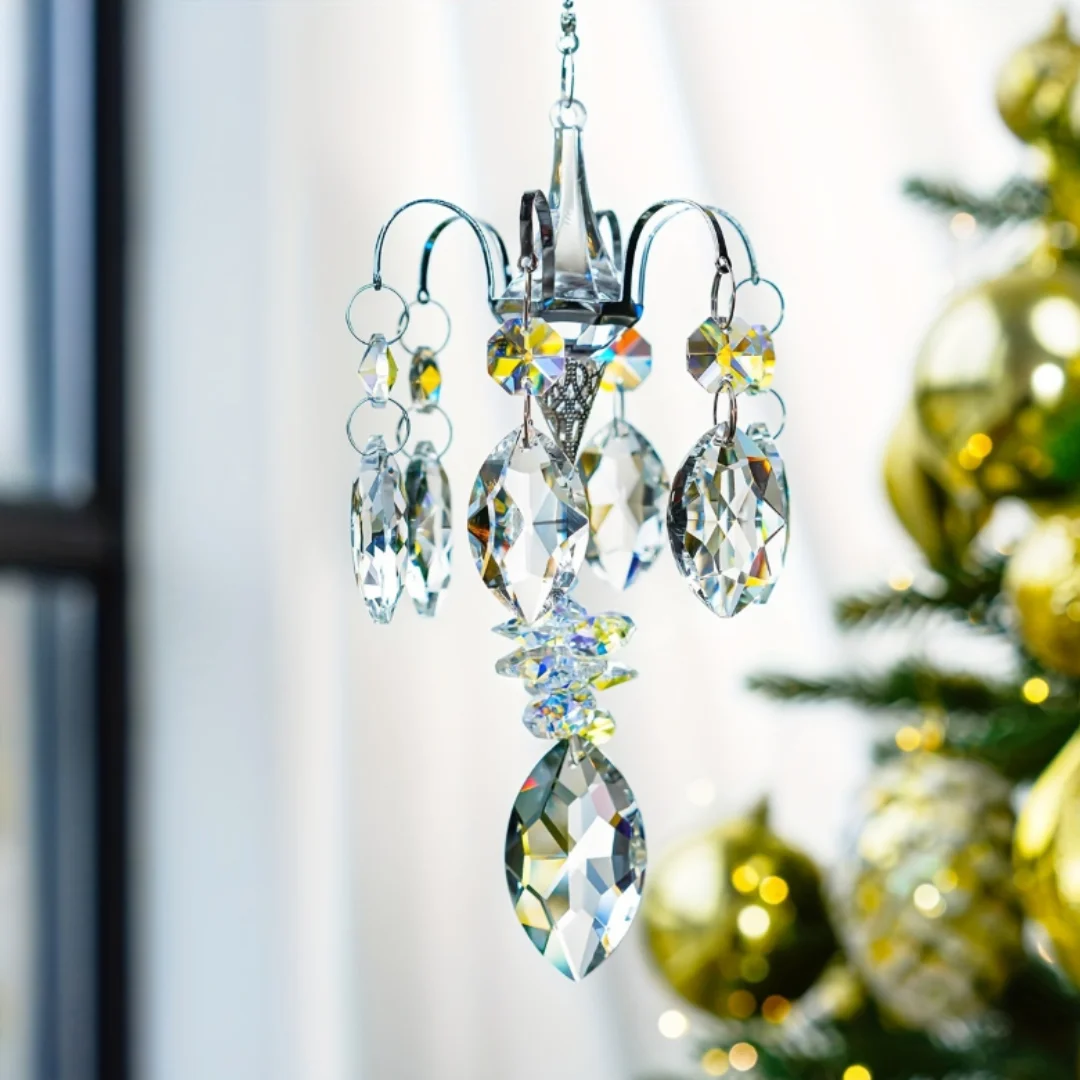 1Pcs Window Hanging Wind Chimes Fantasy Crystal Suncatcher Prisms Rainbow Maker Pendant Gift