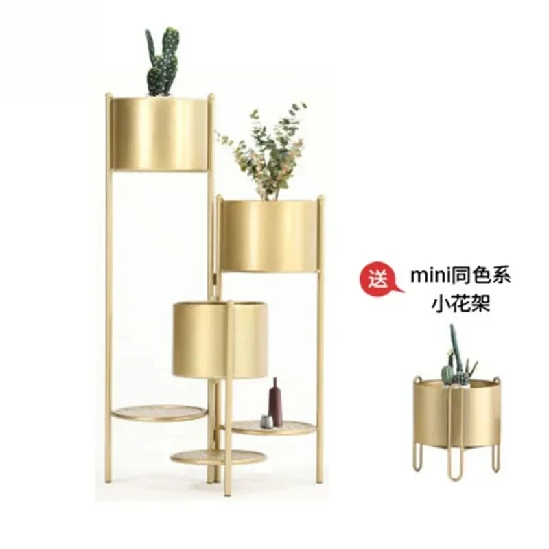 High temperature paint baking Nordic flower shelf shelf shelf multi layer storage space living room flower pot hollow ne