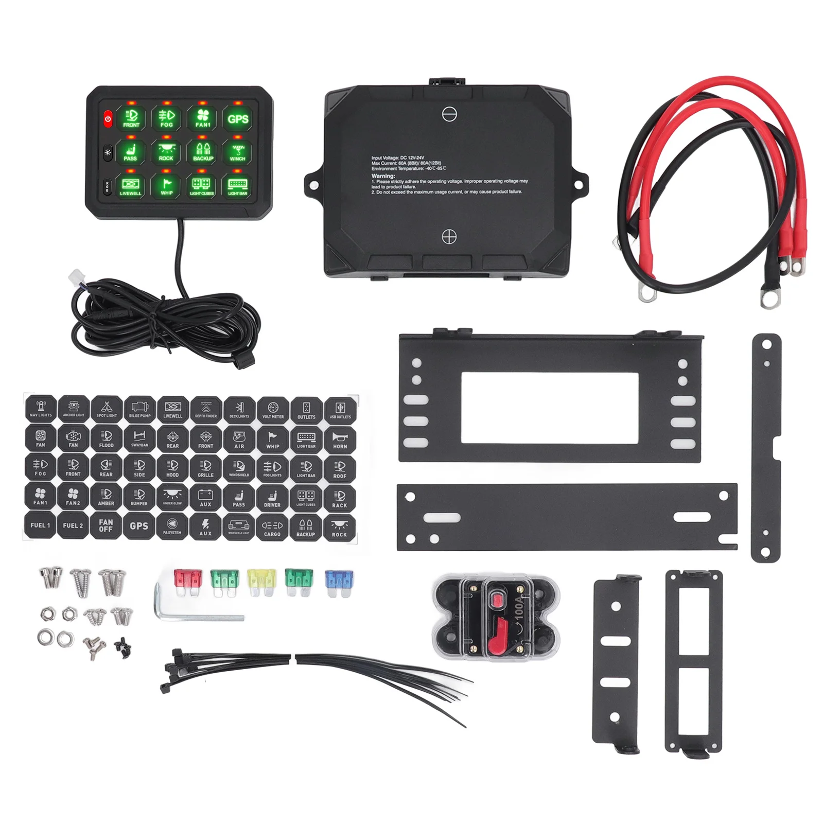 لوحة مساعدة ‐40 ℃ ‑85 ℃   نطاق درجة الحرارة سهل الاستخدام 12 لوحة عصابة تطبيق واسع 3 أزرار سيليكون للسيارات