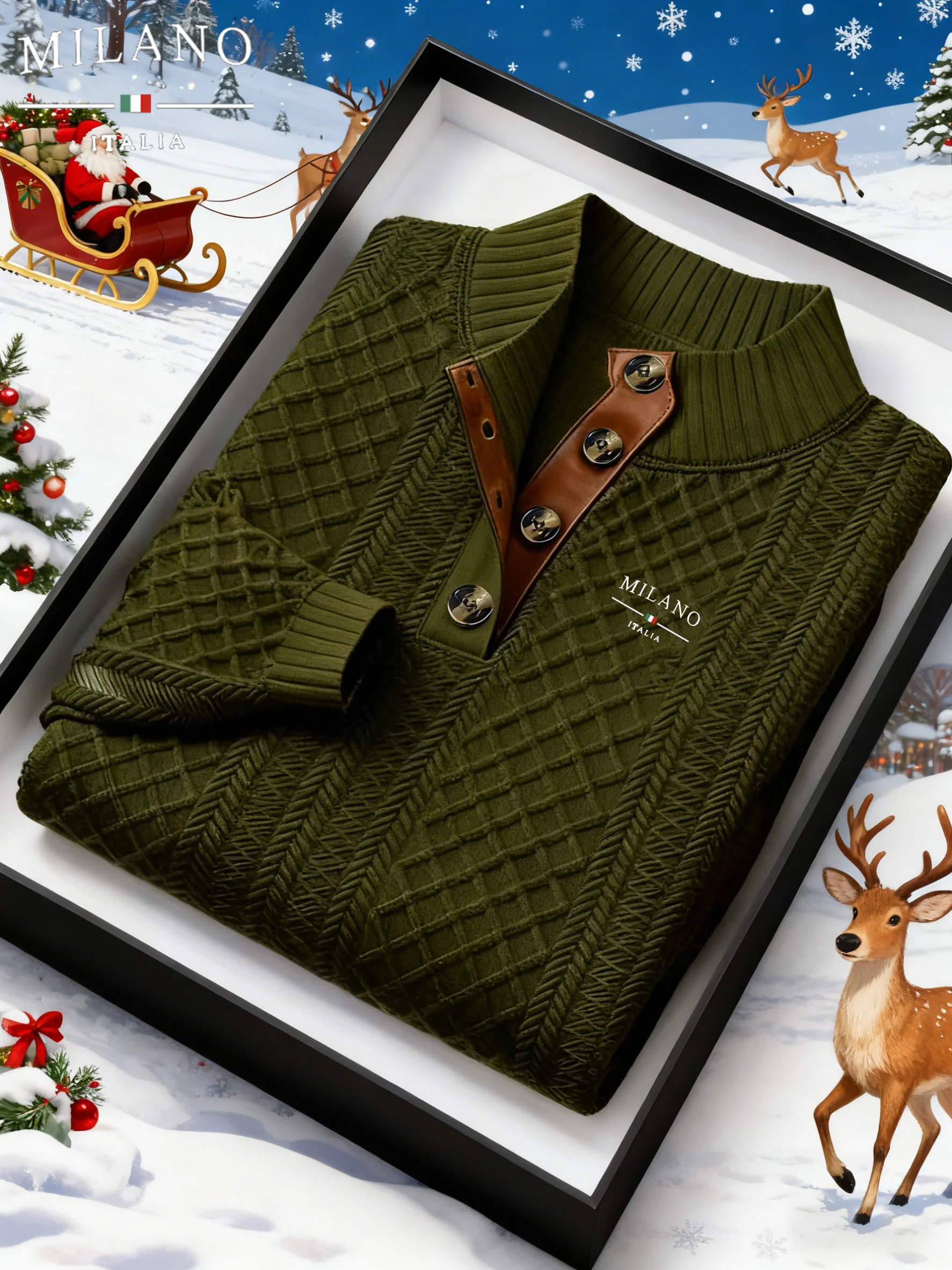 Men's Knitted Sweater Henry Hoodie Button Casual Fashion Long Sleeve Warm Autumn Winter Clothing Comfortable Breathable