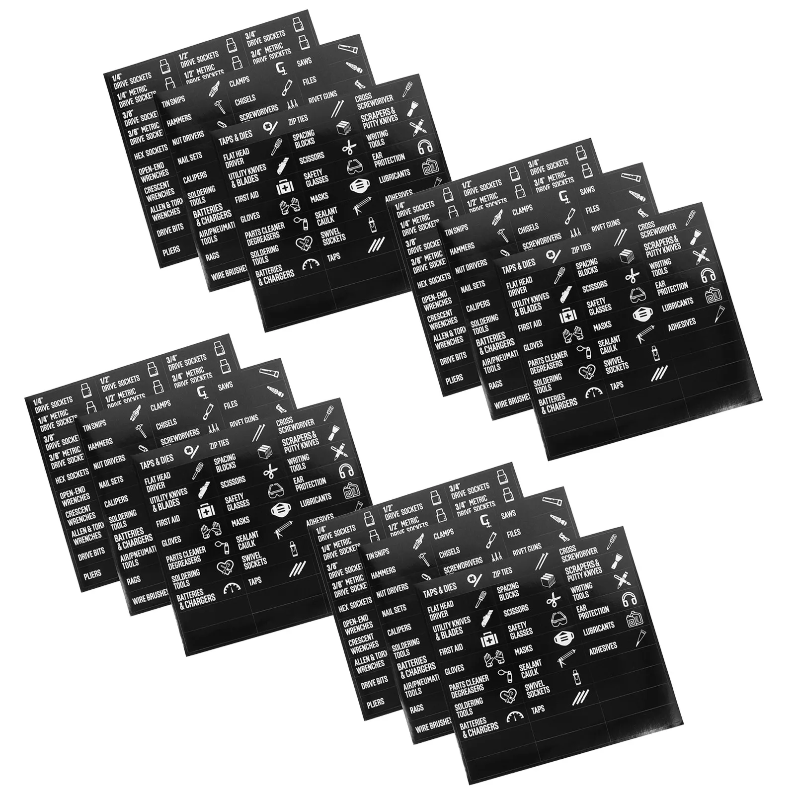 Tool Drawer Labels 360Pcs Self Adhesive Organizer Stickers for Toolbox Cabinet Garage Socket Wrench Sizes