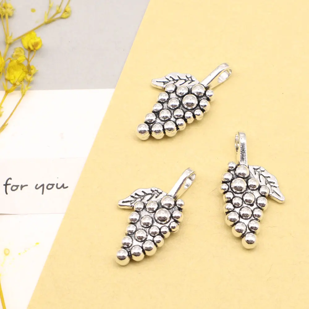 5pcs 14x26mm Grape Charms Pendant For Jewelri For Crafts Jewelry For Women Antique Silver Color