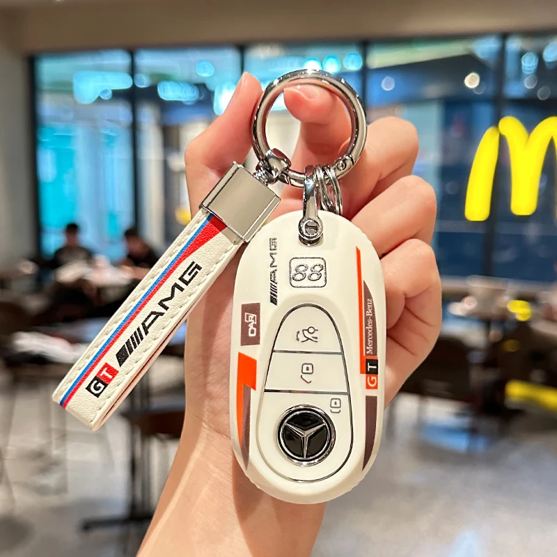 

Car Key Case Cover Protector Shell Key Holder Accessories For Mercedes Benz S Class W206 W223 S350 C300 S400 S450 C260 AMG 2022
