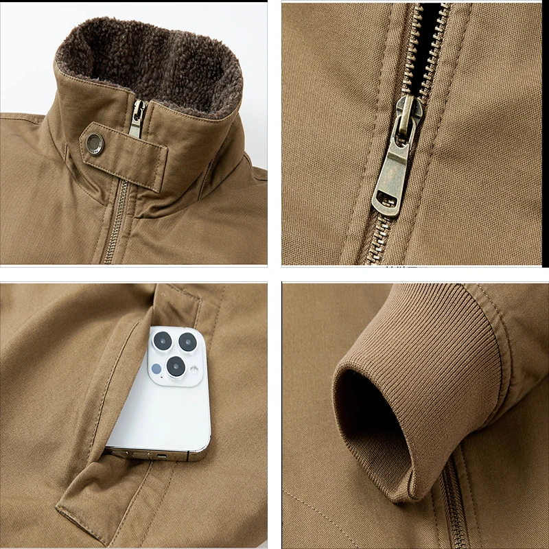 2023 New Men Winter Fleece Minimalist Lapel Jacket Men Autumm Casual Fashion Windproof Warm Outdoors Jacket Male Plus Size 5XL