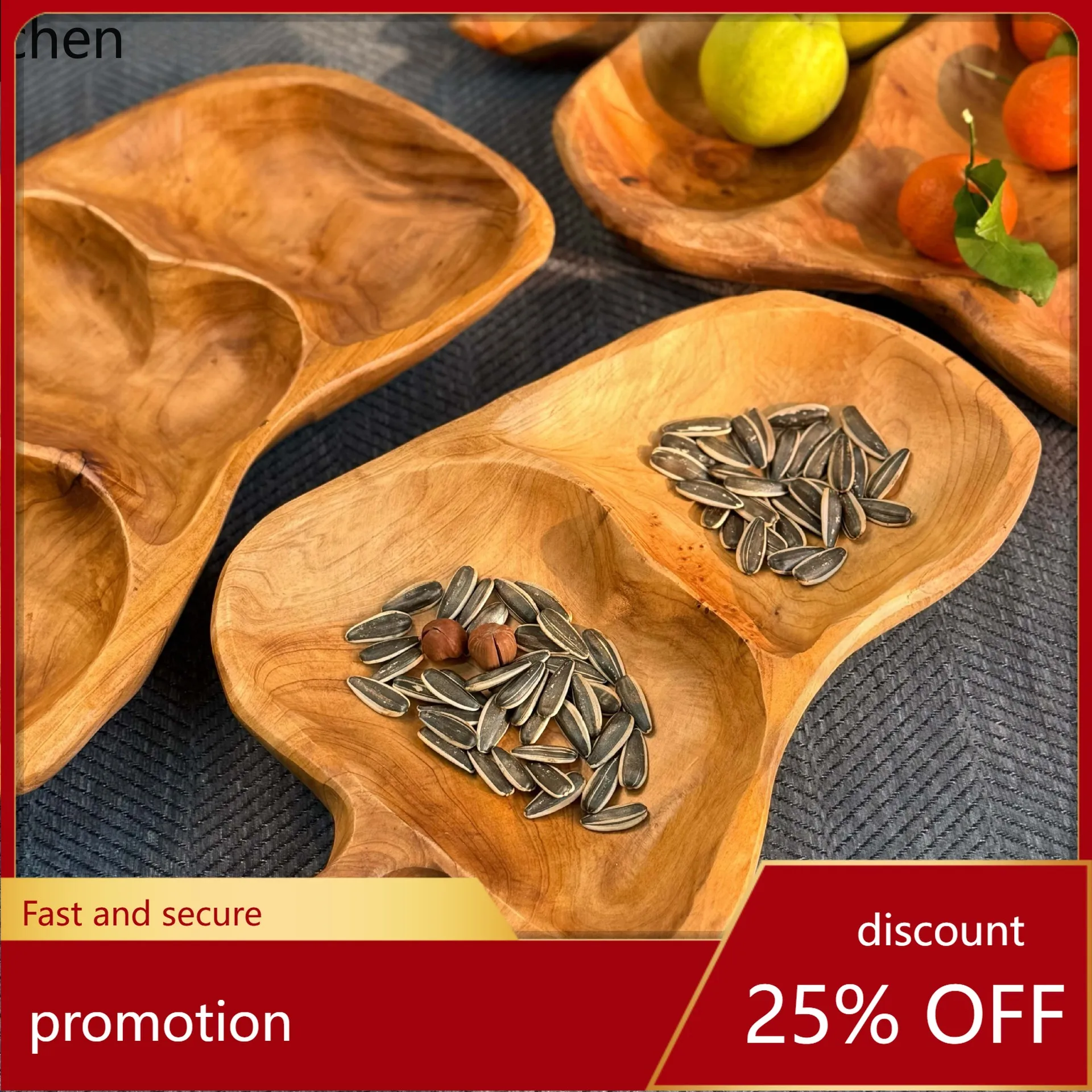 

Zml solid wood root carving fruit plate creative snack candy fruit home wooden tray minimalist