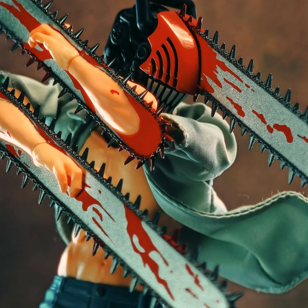 Motosierra hombre Shf Anime ropa hecha a mano Denji camisa blanca con alambre de hierro incorporado es adecuado para juguetes 1/12