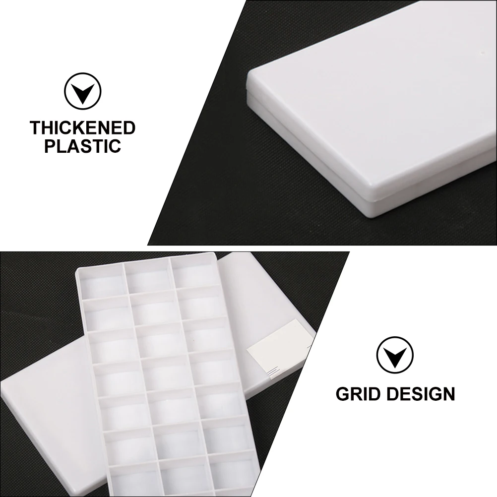 

3Pcs 24-Grid Watercolor Pigment Box Multi-Compartment Color Mixing Tray Smooth Surface Painting Tools for Artists Students