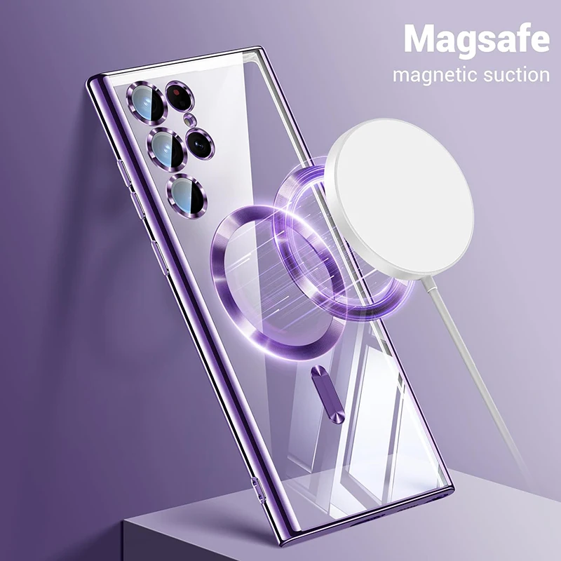 Luxuriöse Magnetische Soft-Plating-Hülle für Samsung Galaxy S26 Ultra S25 FE S24Ultra S23 S21 S22 Plus S25 Edge Stoßfeste Rückabdeckung – Detail 6