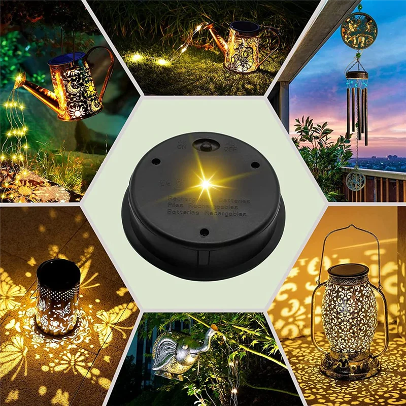 1/3/6 Pack Big Solar Light Replacement Top For Outdoor Hanging Lanterns, More Powerful More Energy Efficient