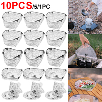 1-10pcs Outdoor Foldable Bowl Protable Transparent Tableware Heatproof Plate With Snap Food-Grade Cup Coffee Filter Funnel