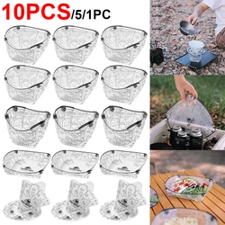1-10pcs Outdoor Foldable Bowl Protable Transparent Tableware Heatproof Plate With Snap Food-Grade Cup Coffee Filter Funnel