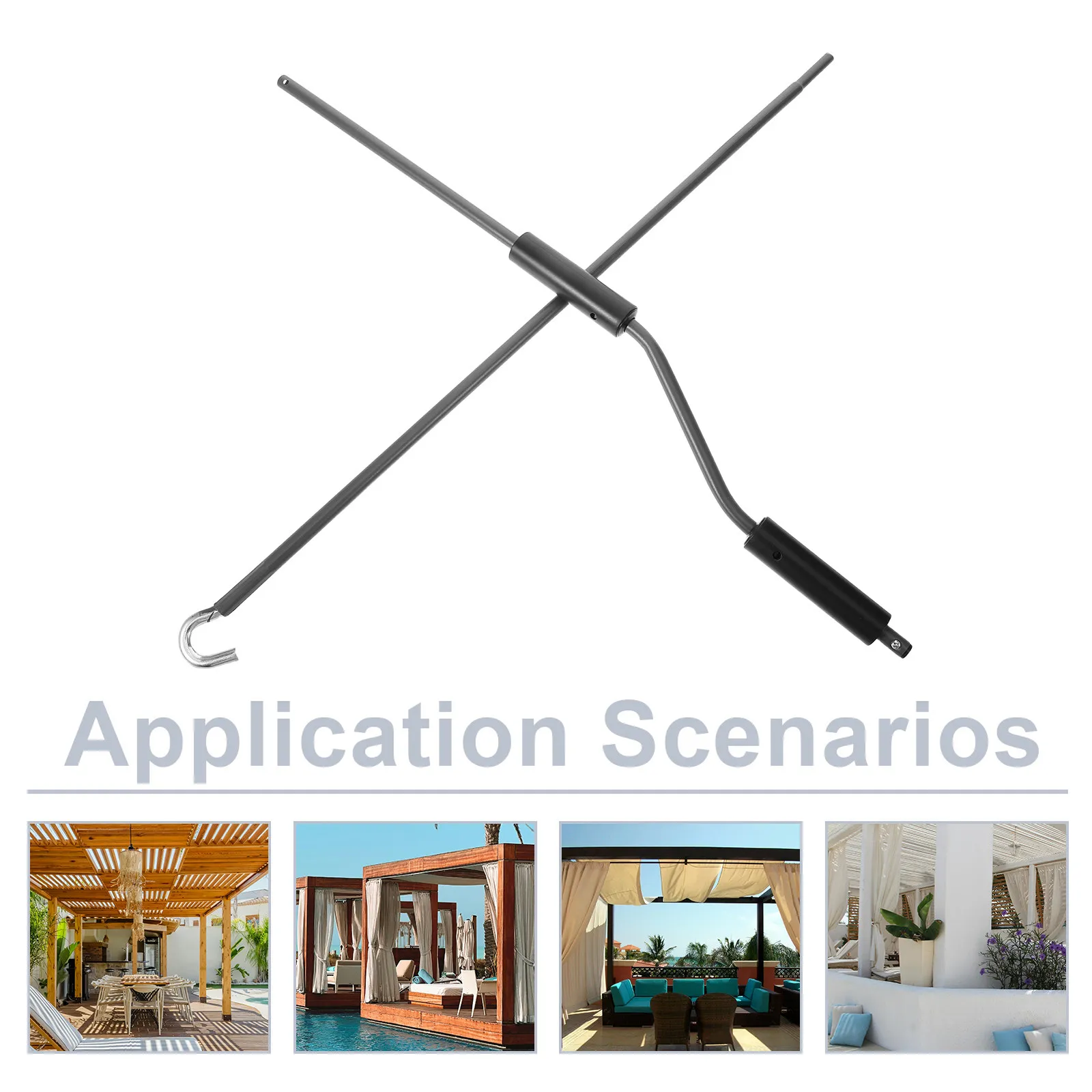 Manual Awning Crank Handle Outdoor Patio Garden Sunshade Canopy Crank Metal Plastic Weatherproof Replacement Part for Porch