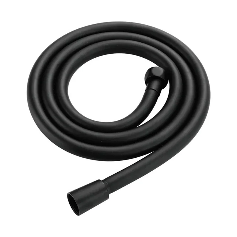 New1.5/2/3M Black PVC Flexible Shower Hose Long Bathroom Shower Water Hose Extension Plumbing Pipe Pulling Tube Bath Accessories