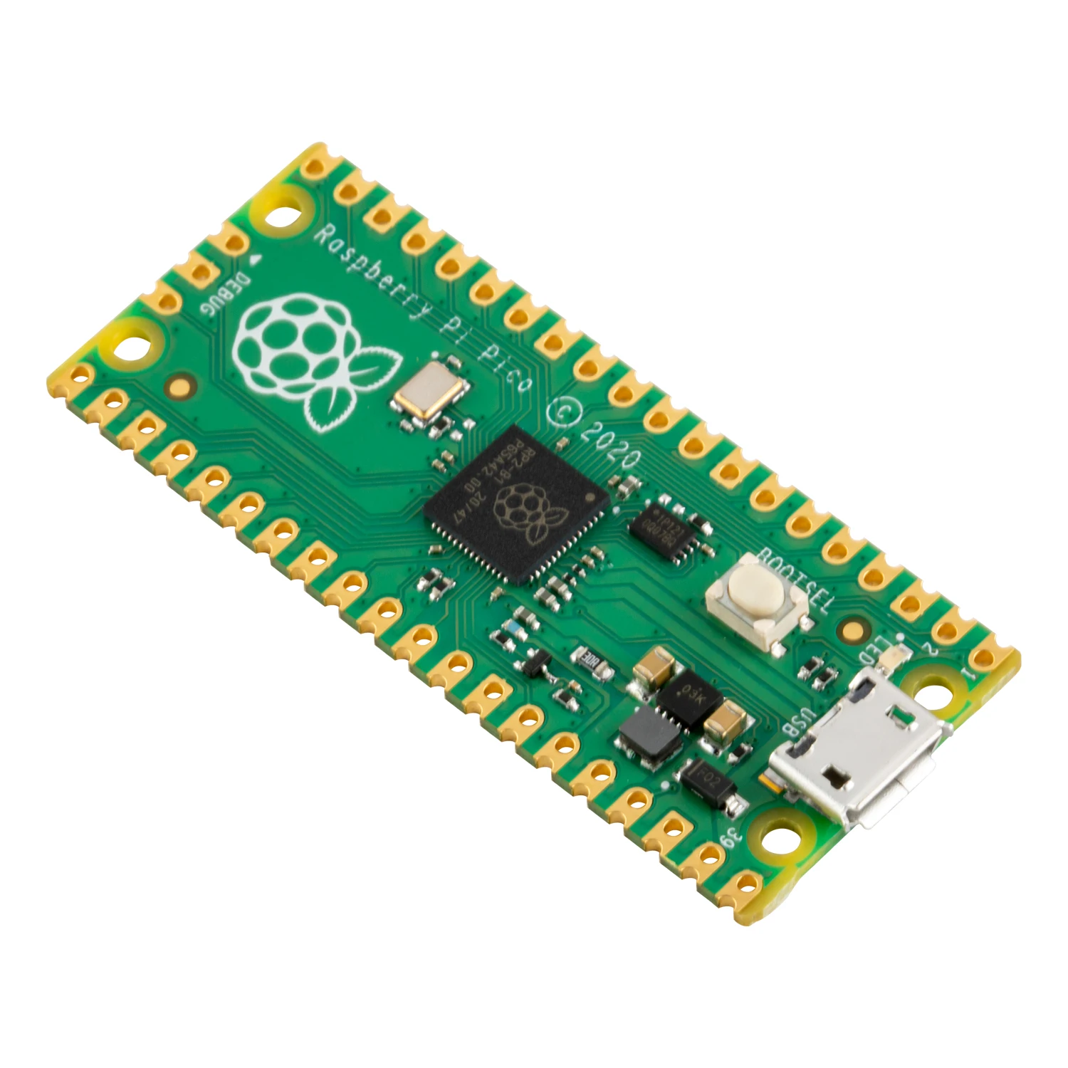 Placa Raspberry Pi Pico oficial, RP2040, doble núcleo, 264KB, ARM, microordenadores de baja potencia, Cortex-M0 de alto rendimiento y procesador