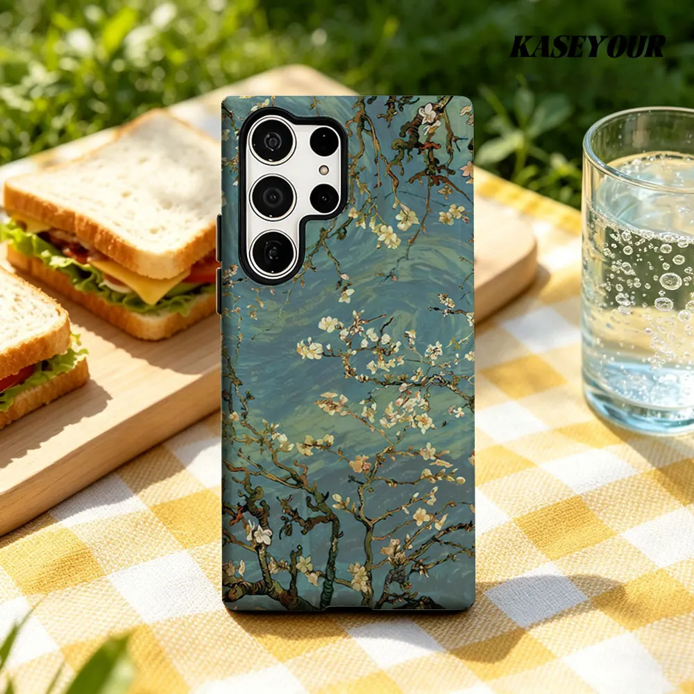 Van Gogh Almond Blossoms For Samsung Galaxy Phone Case S23 A57 S20 S25 FE S26 Plus S24 Ultra A56 A37 2-IN-1 Shockproof Bumper