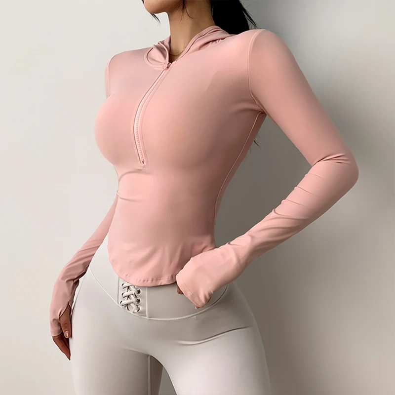 Nueva chaqueta de Yoga elástica para correr, abrigo superior adelgazante, chaqueta deportiva para mujer, deportes de gimnasio, medias de manga larga