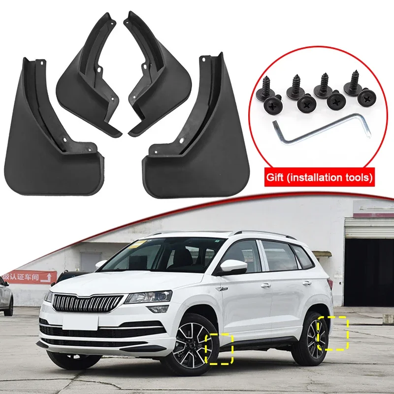 

Car Styling For SKODA Karoq 2018-2022 2023 ABS Car Mud Flaps Splash Guard Mudguards MudFlaps Front Rear Fender Auto Accessories