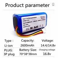 100% New 14.4v 2600mAh 4S1P Original Battery for LIECTROUX C30B E30 Robot Vacuum Cleaner, 18650 Lithium Cell,Cleaning Tool Part