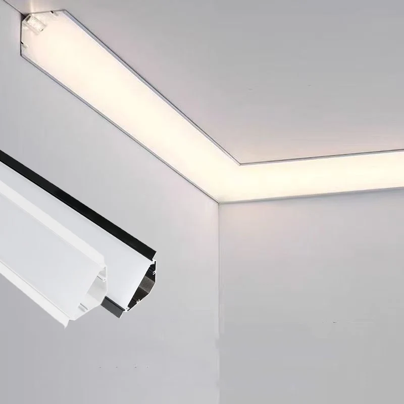 LED Aluminum Profile Surface Mounted Line Lamp Ceiling Top Corner Hard Bar Strip Indoor Home Decor Atmosphere Lighting