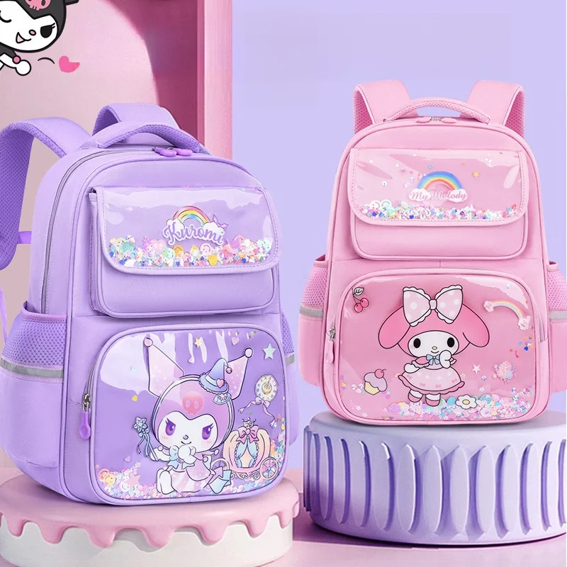 

Школьный рюкзак Sanrio для учеников, легкий вместительный Детский милый ранец Cinnamoroll Kuromi, детские подарки