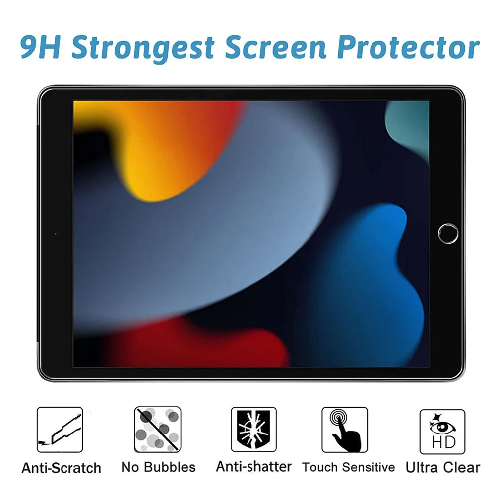 Protector de pantalla de vidrio templado para tableta, película protectora para Apple iPad 9, 10,2, 2021, 9a generación, A2602, A2603, A2604, A2605, 3 paquetes