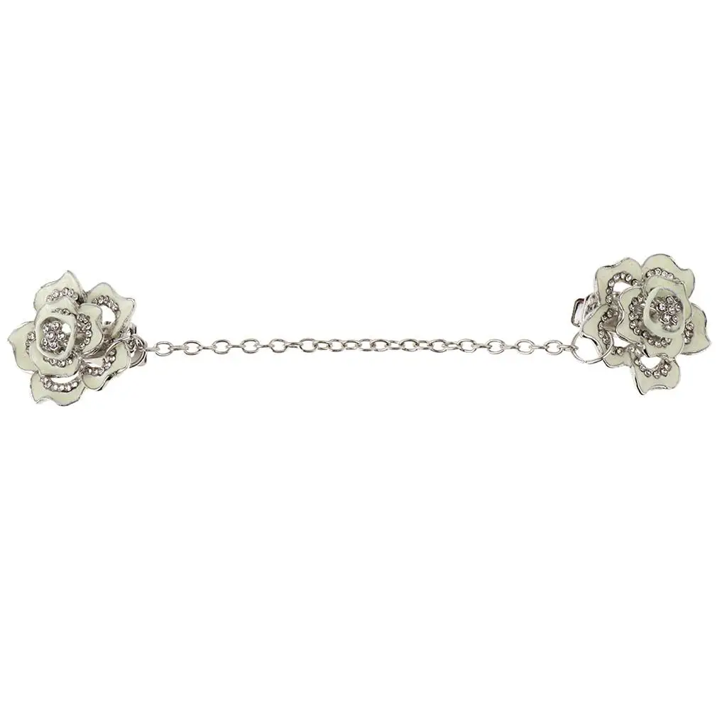 المرأة خمر حجر الراين سترة سترة كليب سبيكة زهرة الملابس كليب