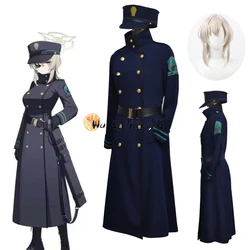 Game Blue Archive Asagiri Suou Cosplay Costume Wig Trench Coat Hat Belt Gloves Women Halloween Carnival Party Roleplay Props