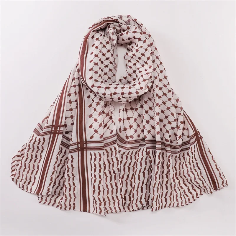 New Kuffiyeh Prints Hijab Cotton Scarf Breathable Soft Long Fashion Forward Scarves Headscarf Muslim Hijabs Shawl Ramadan