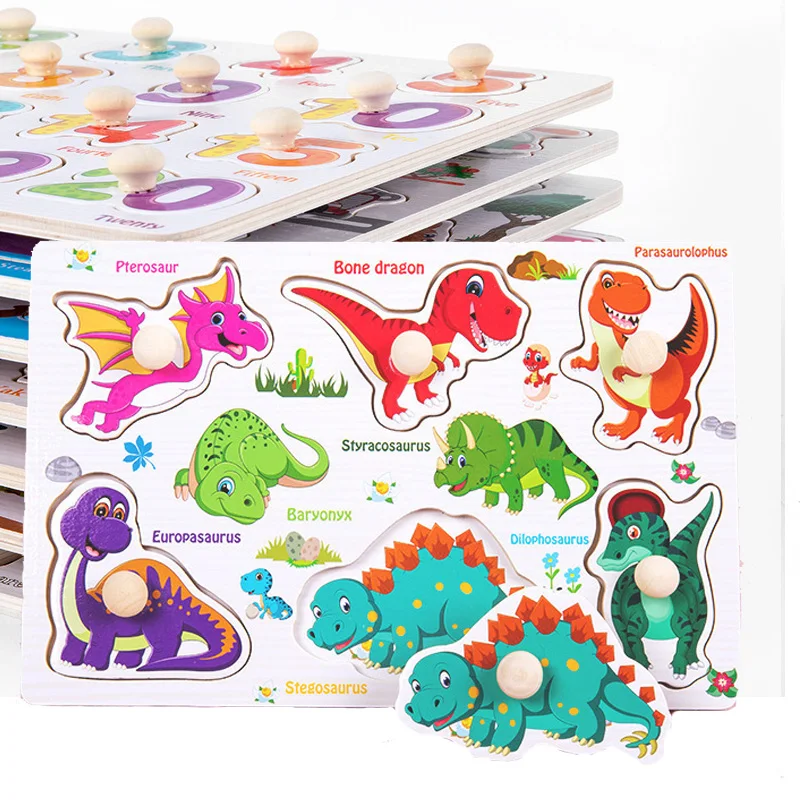 Baby Speelgoed Montessori 3d Houten Puzzel Cognitieve Puzzel Boord Game Early Learning Educatief Speelgoed Voor Kinderen Geschenken