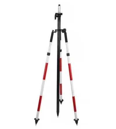 Surveyor's Triangle Surveying Instrument Prism Pole Tripod 1 Set Aluminum,Reddish White High Stability,Conveniently Portable