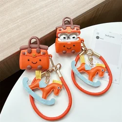 Earphone Case for Airpods 4 3 2 1 Pro Silicone Cute Bag Shape Protective Headphones with Lanyard Shockproof Soft Anti-fall Cover