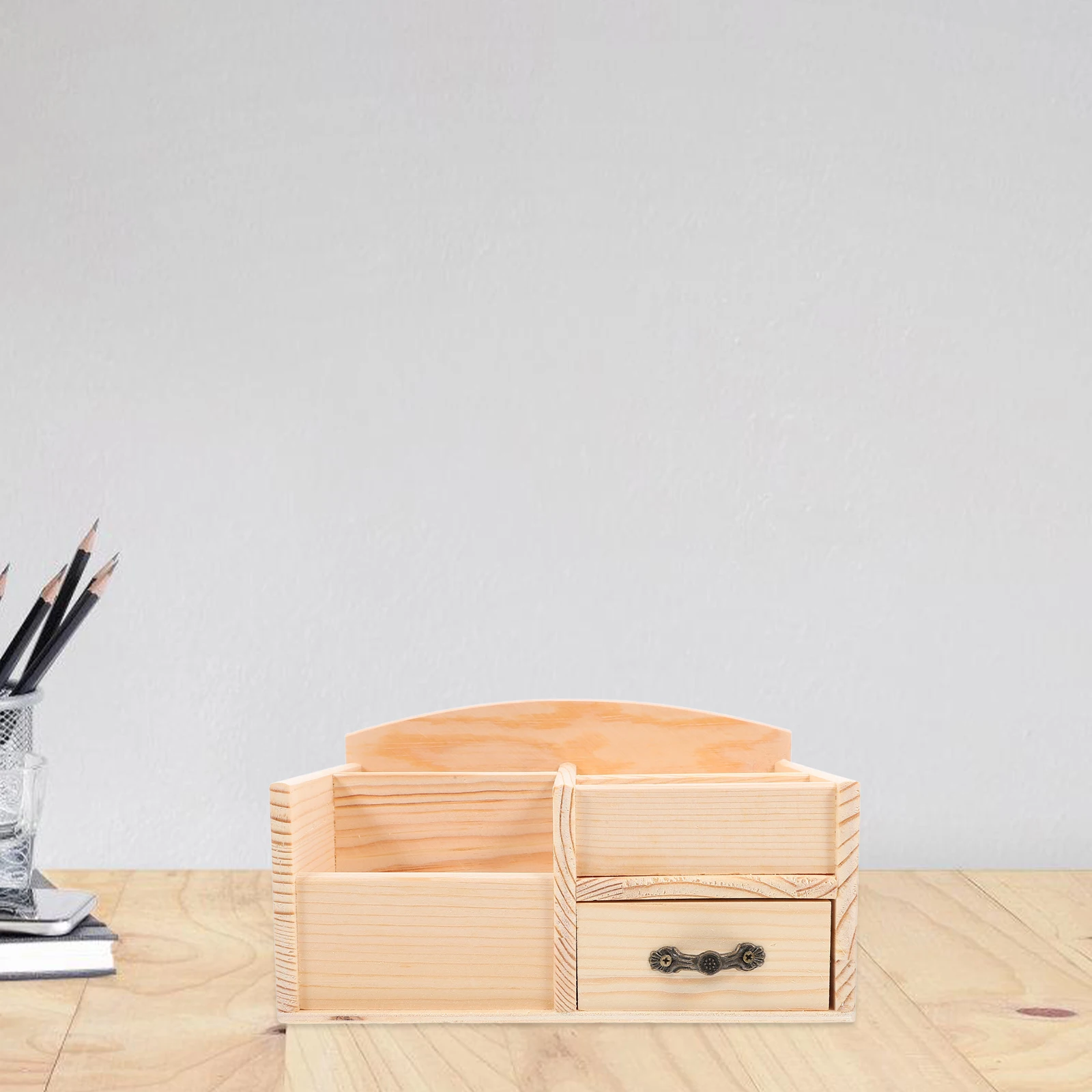 

Wooden Storage Rack Drawer ganizer Office Supplies Small Desktop ganizer Shelf Storage Bins Shelves Desk Phone Pens Pencils